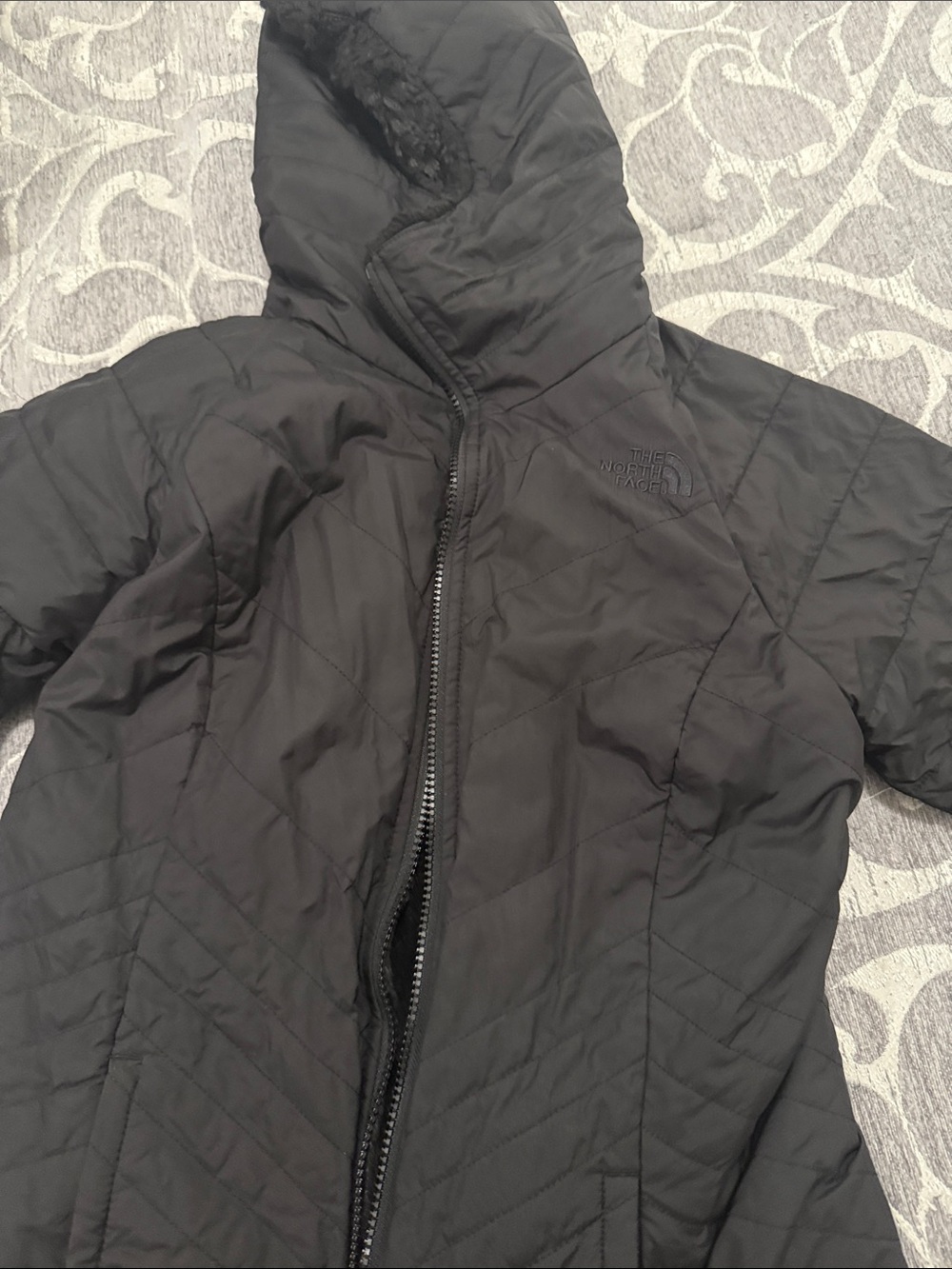The North Face Black Quilted Hooded Puffer Jacket